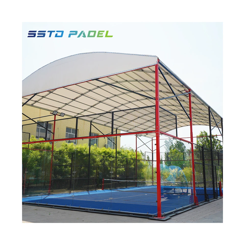 Paddle Tennis court PVDF roof Panoramic Padel tennis court Roof complete Court plus the ceiling cover roof