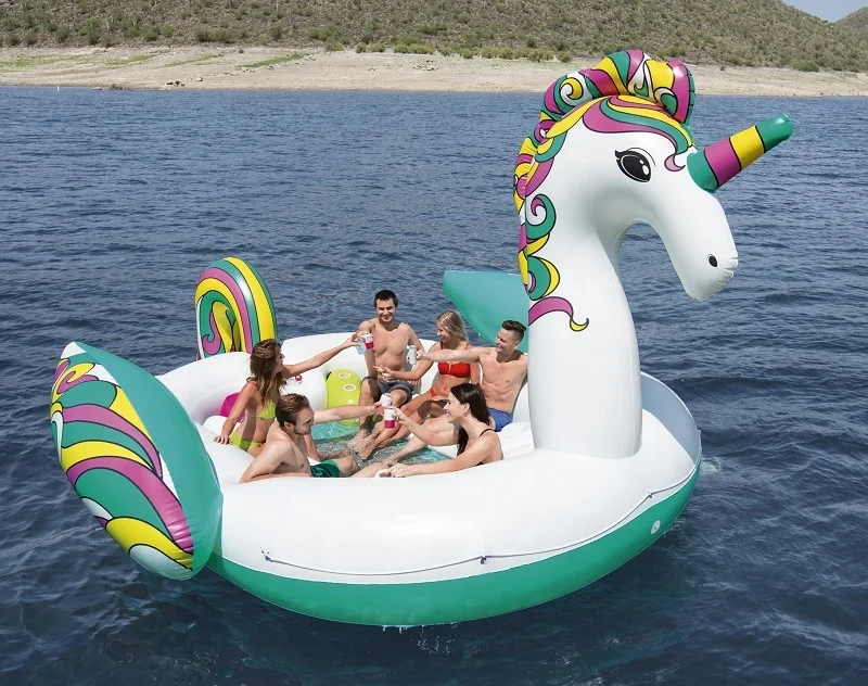 Bestway 43228 H2OGO! Swimming Pool Play Watersport Accessories Inflatable Unicorn Party Island Pool Floats Platforms