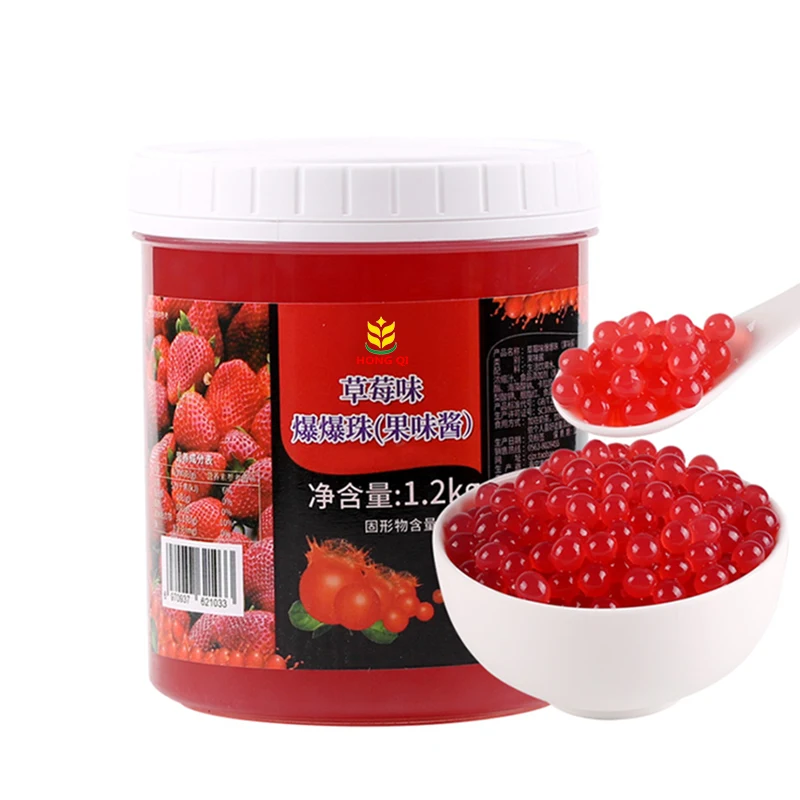 ingredient spopping boba bubble tea bubble tea supplier Burst Pearl bubble tea supplies Popping Boba pearl Factory direct hair
