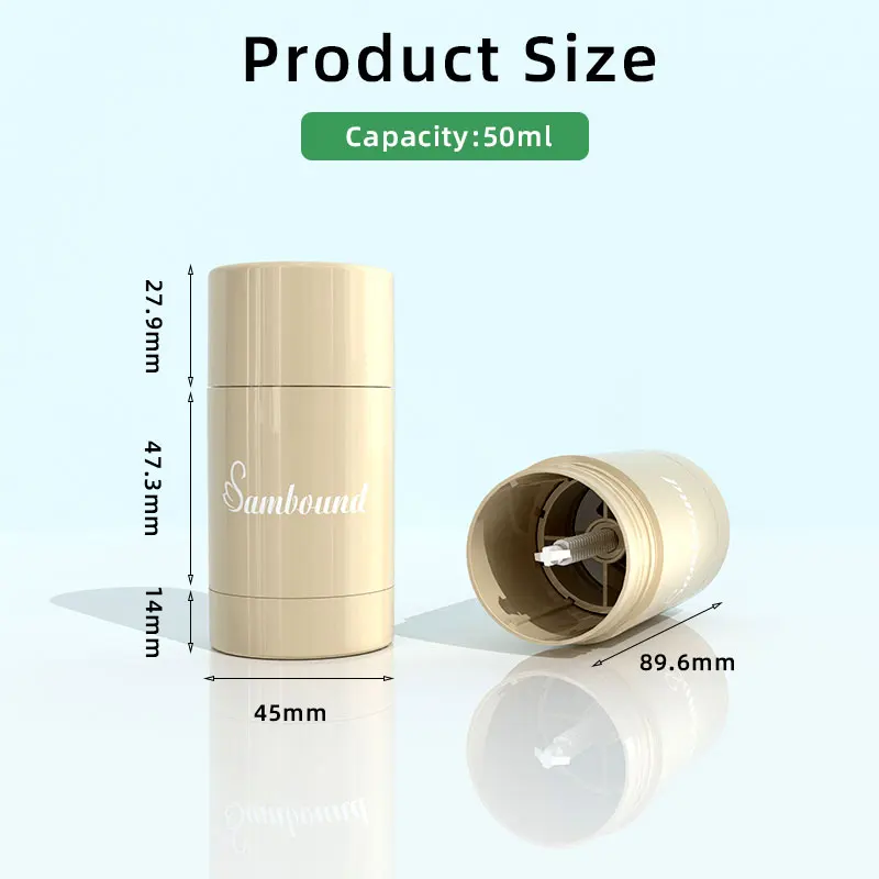 Custom Luxury private label Printed PET 50Ml Stick Deodorant Container Refillable Stick Container