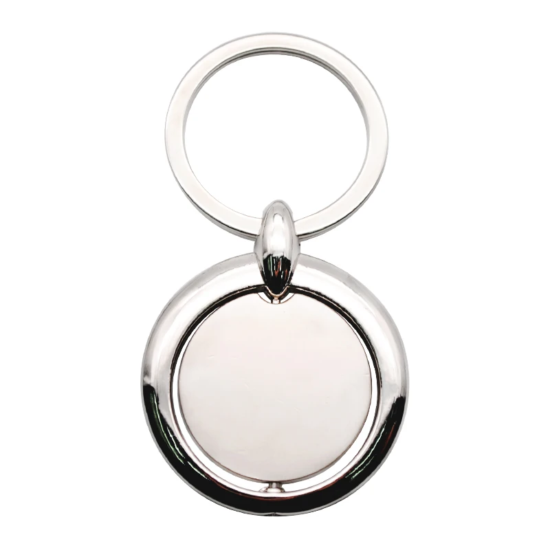 KeyChain Manufacturer Promotional Wholesale Design Sublimation Keyring Custom Logo Rotatable Key Ring Souvenir Metal Keychain