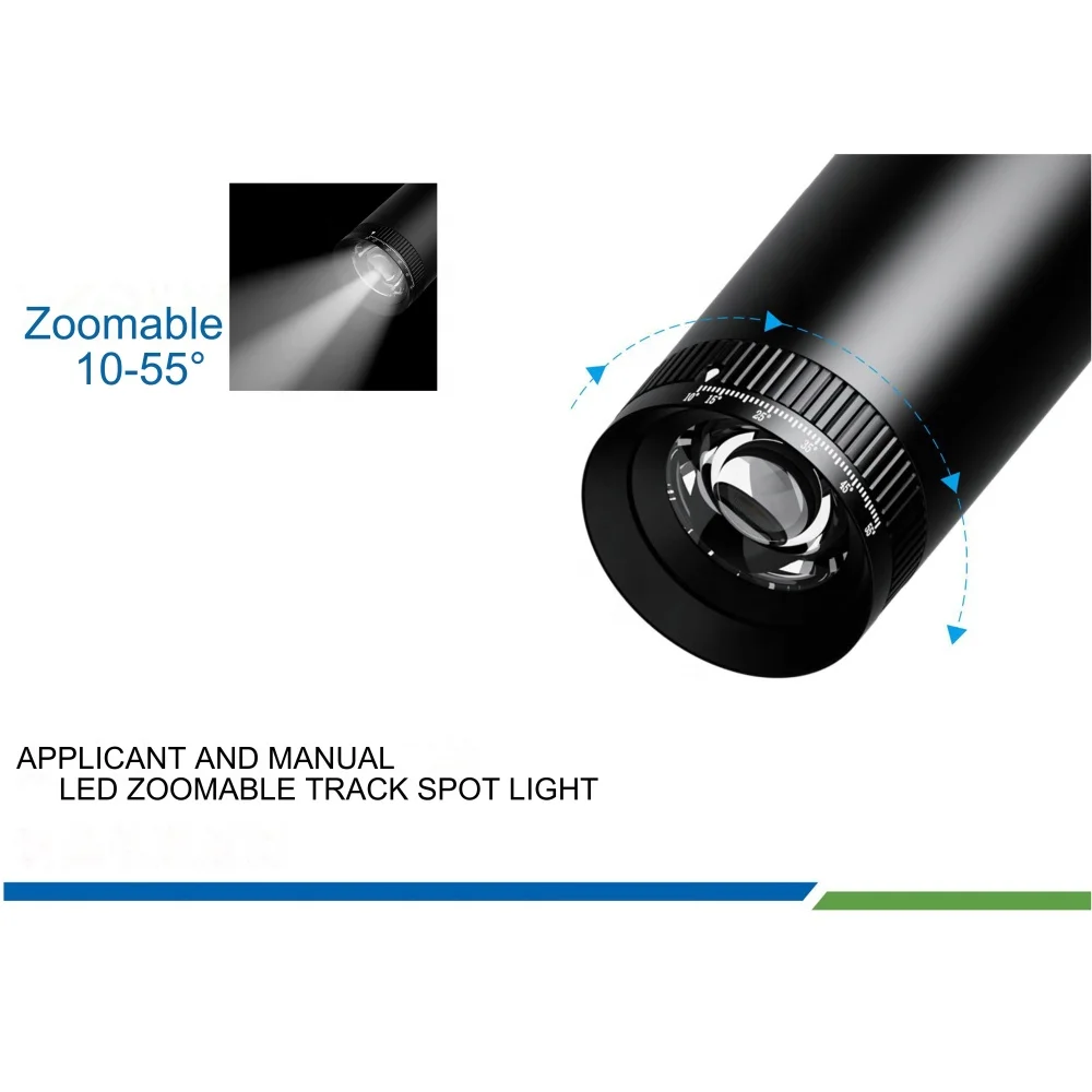 dimmable Zoom beam angle 10-55degree 5W 7W 10W 15W 20W 30W led track spot light zoom dimmable for art gallery museum lighting