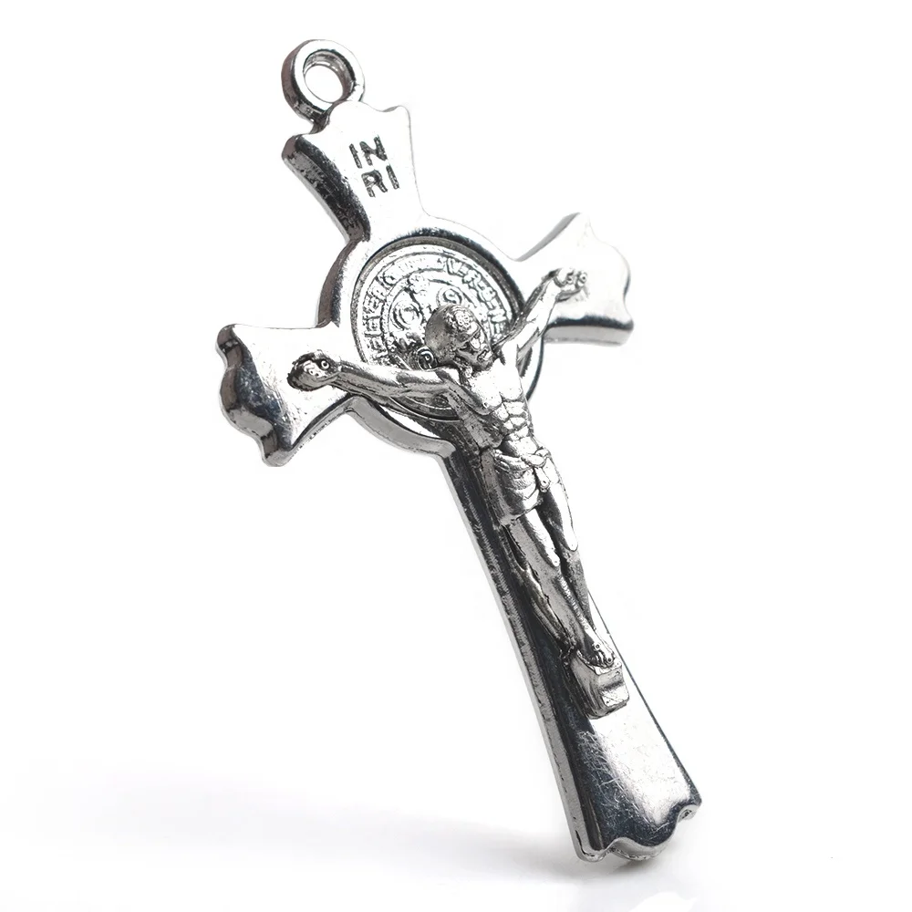 Religious St Benedict Catholic Cross 50x30mm Rosary Accessories Jesus Crucifix Pendant