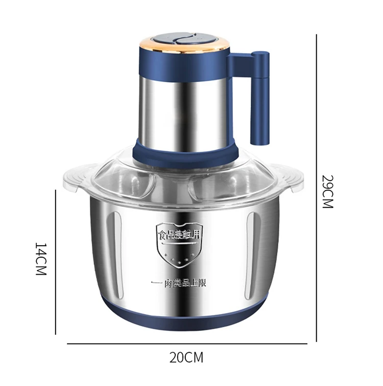 Multifunctional Kitchen Home 2L 3L 5L Food Vegetable Meat Chopper Stainless Steel Mini Meat Mincer Electric Meat Grinders