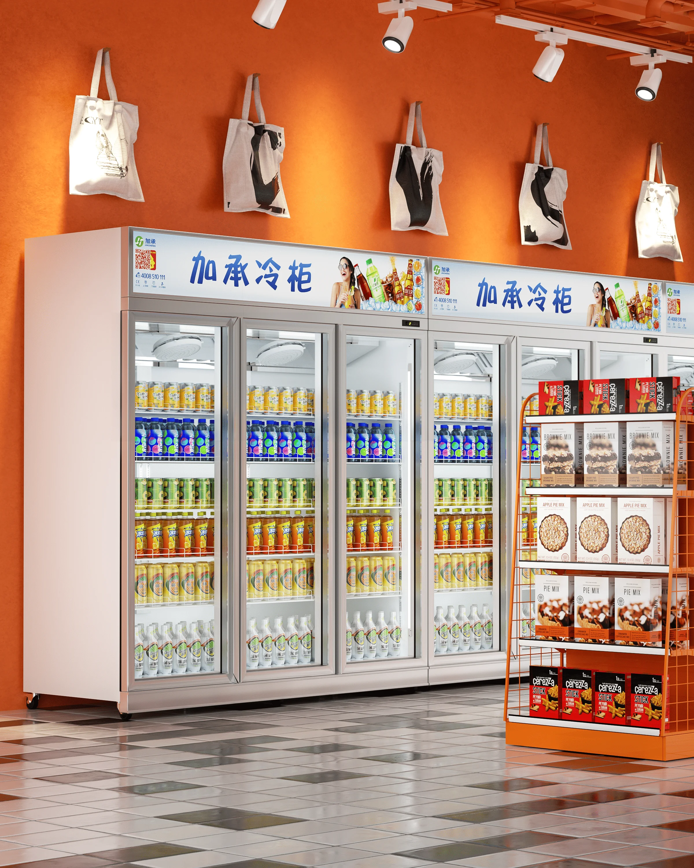 2024 JIACHENG LT620C OEM Customized High Efficiency Inverter Freezer food And Beverage Display Chillers 1 Door For Cake Shops