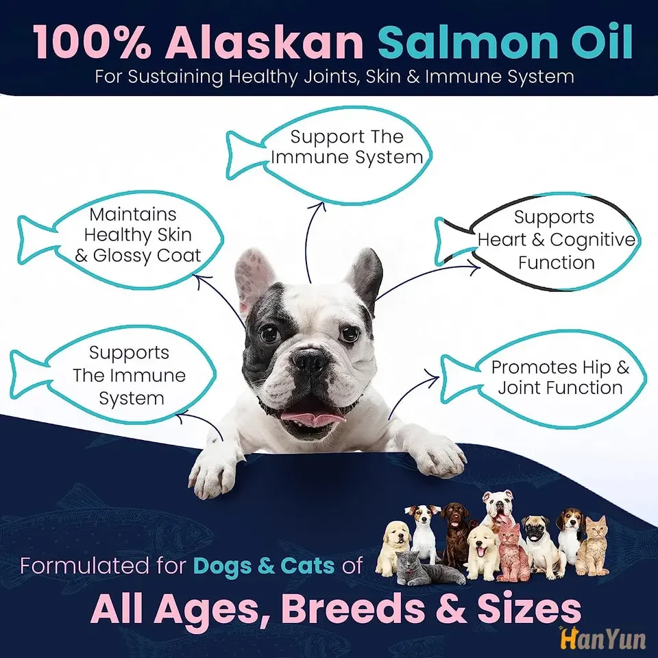 Wild Alaskan Salmon Oil Omega 3 6 9 Fish Oil Liquid with EPA & DHA Support Skin and Coat Health for Dogs