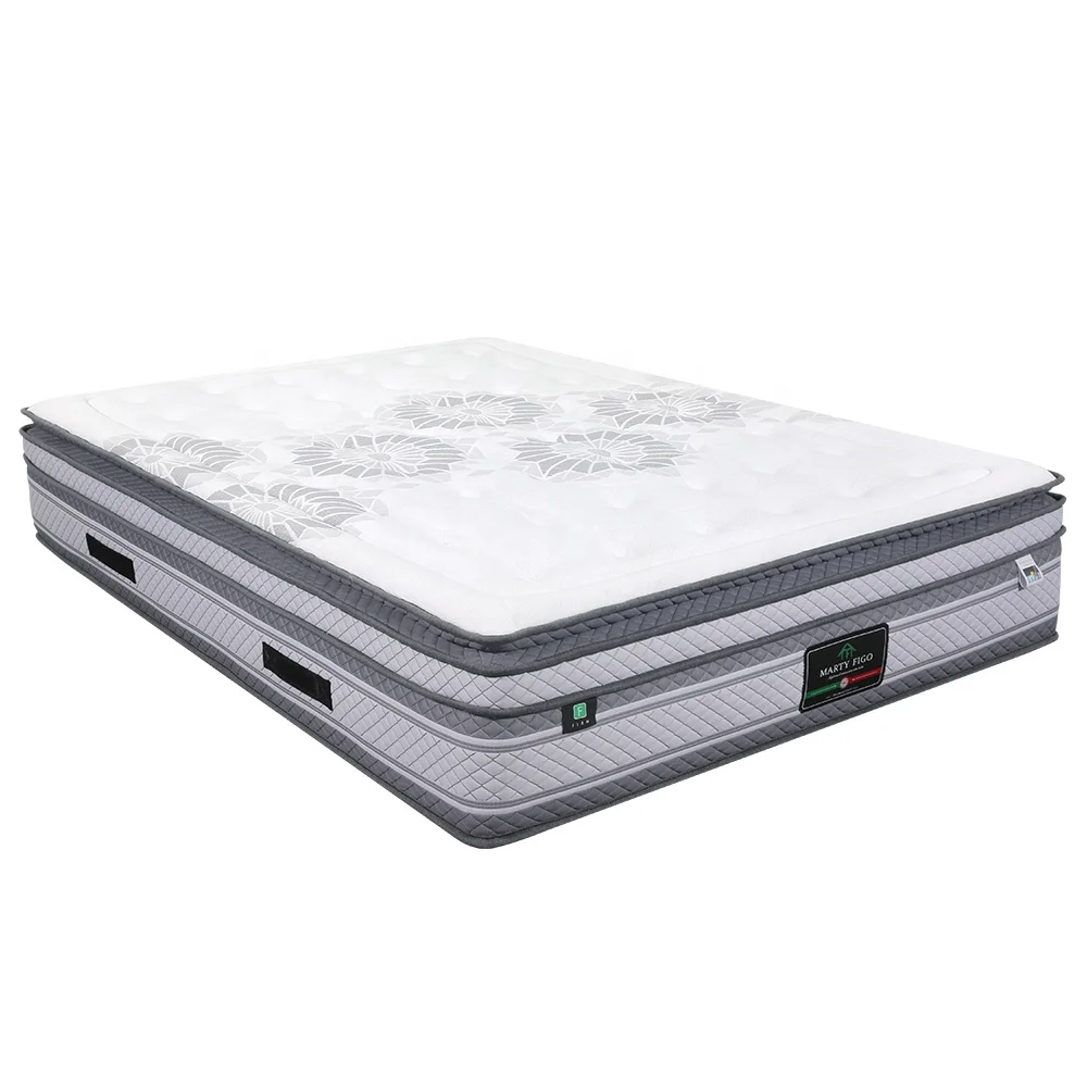 Supplier price mattress queen Hotel Pillow Euro Top Latex Foam Innerspring Hybrid Bed Mattress 13.5 Inch thickness