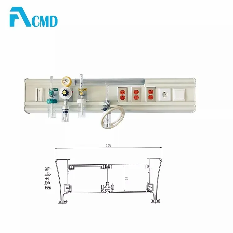 Medical Equipment Hospital Bed Head Console With Gas Outlet hospital bed head unit