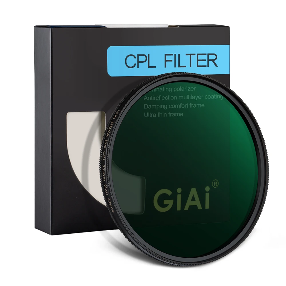 GiAi CPL filter 72mm 18-layer nano coated camera CPL filter with Cu thread