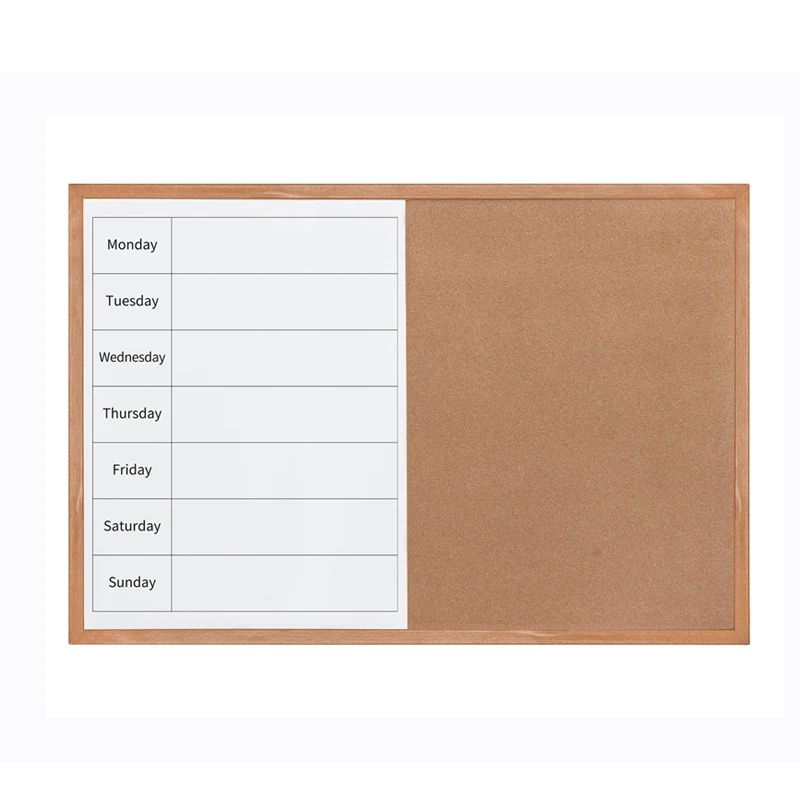 Premium Quality Magnetic Dry Erase Board Combined With Cork Board Wood Frame Whiteboard For Bulletin Memo