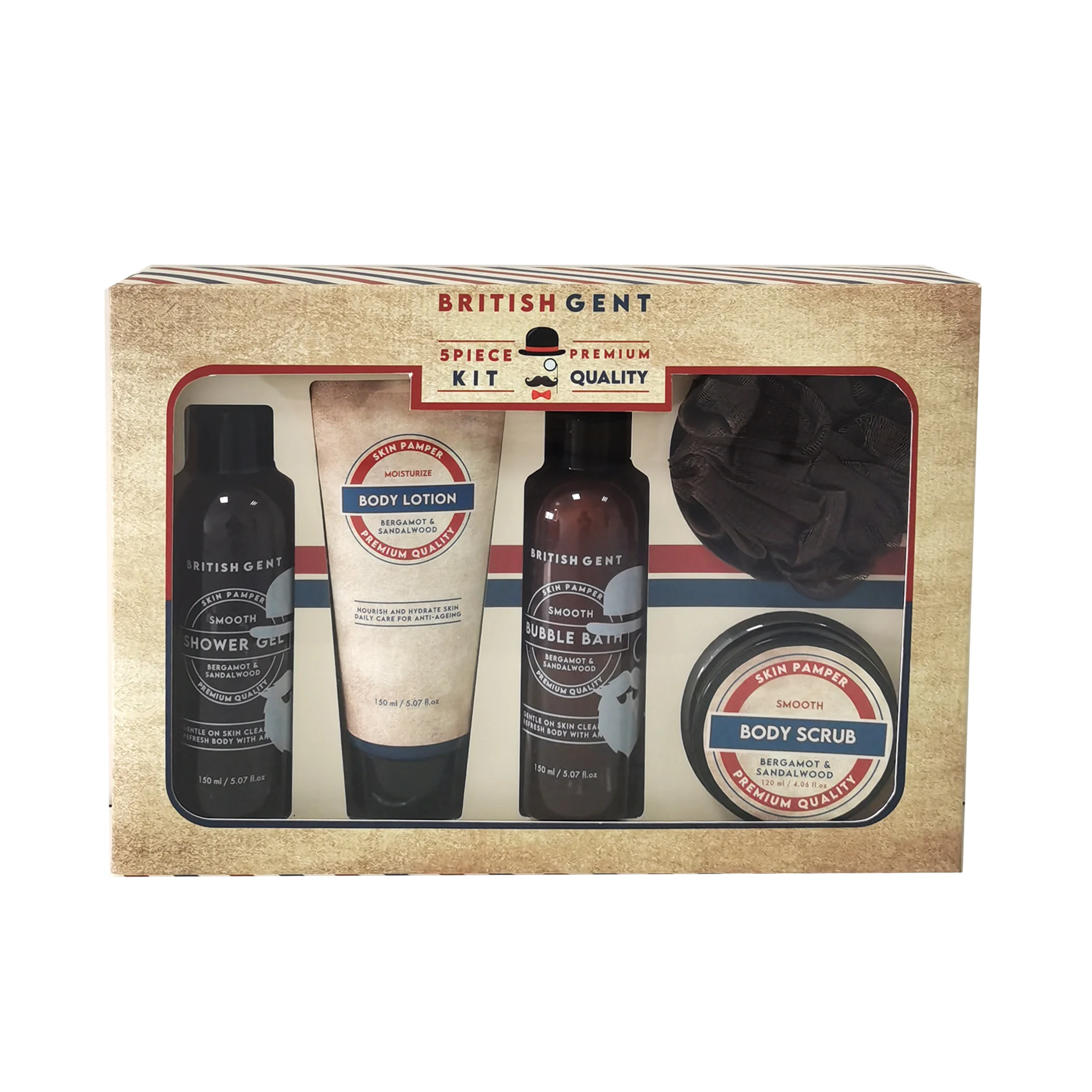 Paper Box Packing Men Body and Bath Spa Kit Skin Care Gift Set White Label Men Scent Body Wash Paraben Free Vegan Support 200ml