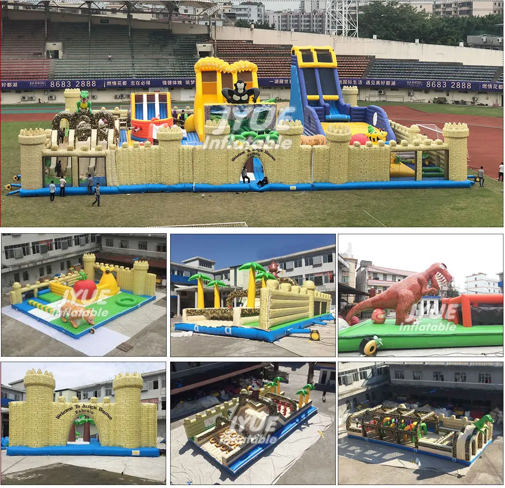 China Manufacturer Customized Large Bouncer Slide Inflatable Sports Amusement Theme Park PVC Tarpaulin