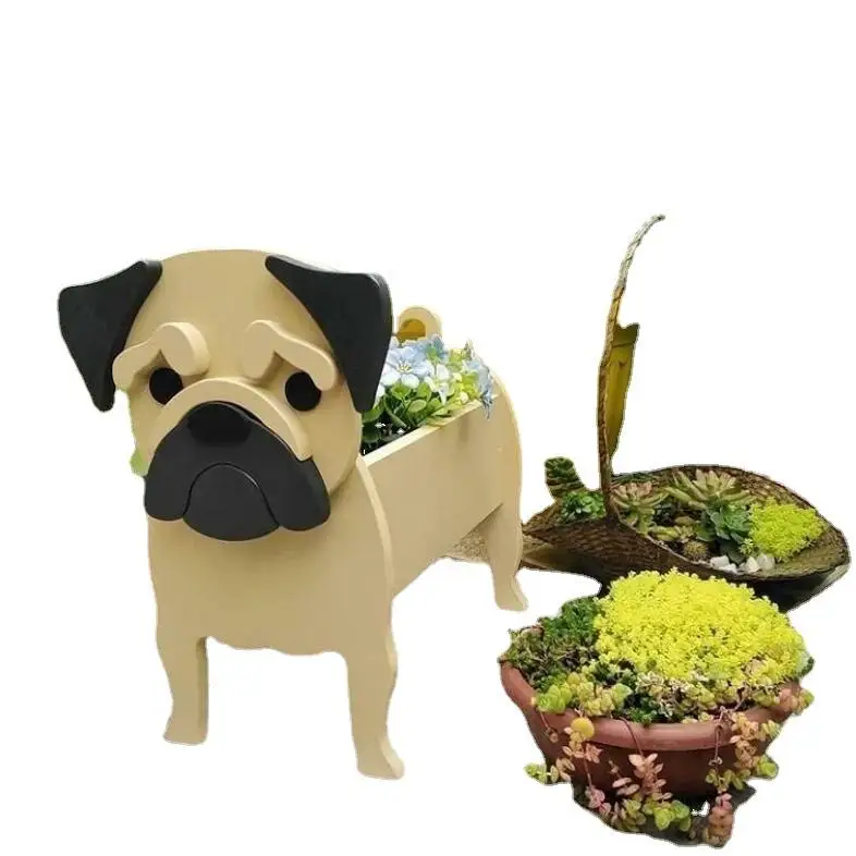50 Styles Western Highland White Cute Plant Container Pvc Flower Pots Animal Planter Dog-planter For Office Home Decor Gift