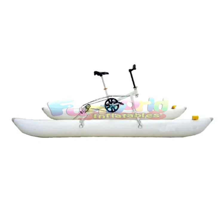 Inflatable water bike pedal bike sea banana boat sports equipment floating bicycle aluminum alloy water bike for sale