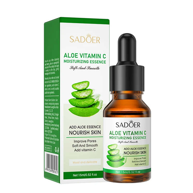 Organic Aloe Vitamin C Moisturizing Serum OEM ODM Lightening Skin Care Korean Face Essence Oil