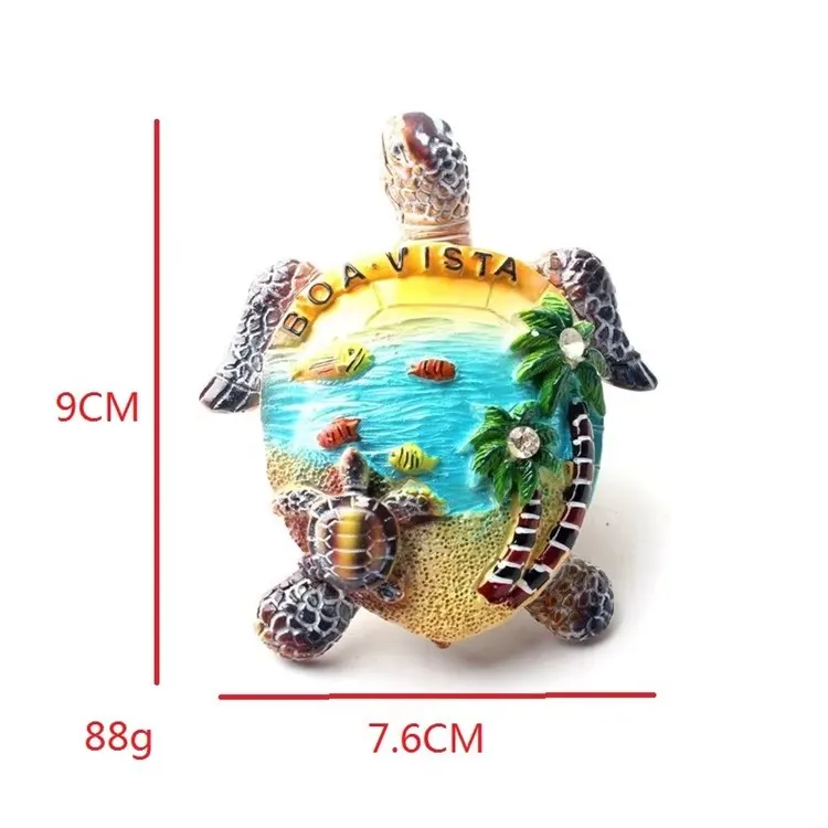 3D custom cute turtle animal image Creative refrigerator magnet wholesale promotion resin crafts Sea Island travel souvenirs