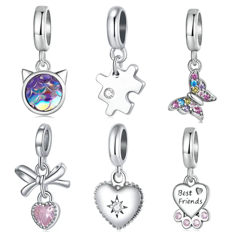 New Silver Bracelet Charms 925 Sterling Silver Charms European Bead Jewelry for bracelet Making Pendants bead Silver Jewelry