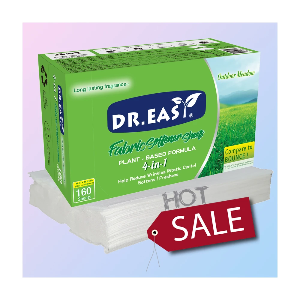 PET Fabric Softener Dryer Sheets Custom Private Label Non-Woven Dryer Sheets