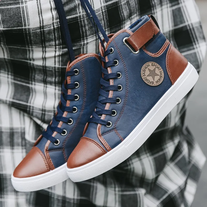 New Fashion Breathable Custom Casual High Quality Luxury Designer Campus Trainer Sneakers Men High Top Canvas Shoes