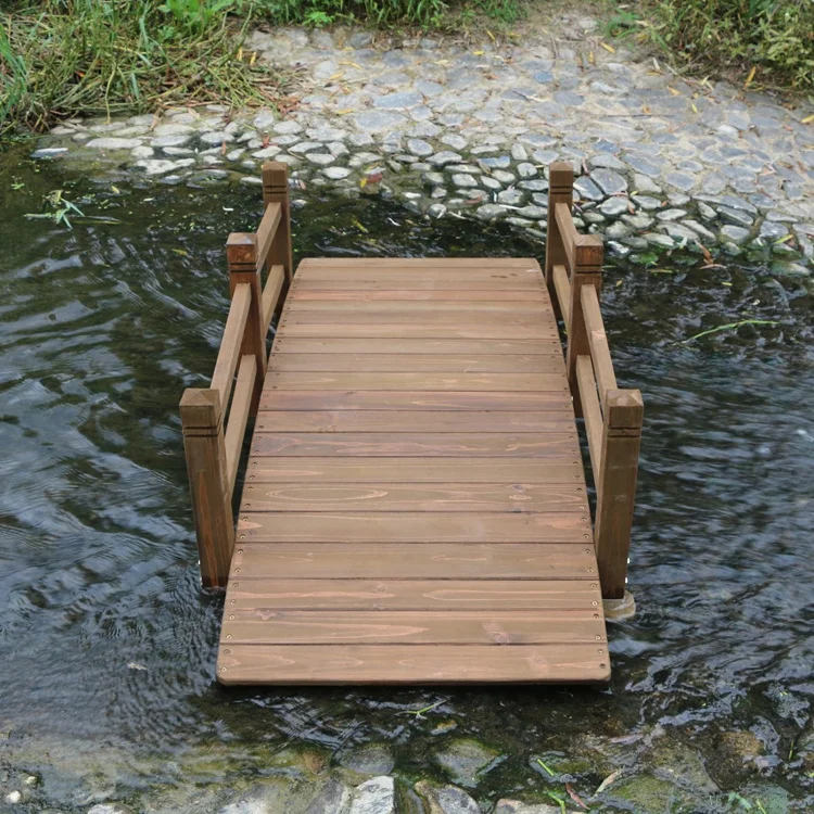 Outdoor Rustic Wooden Garden Bridge