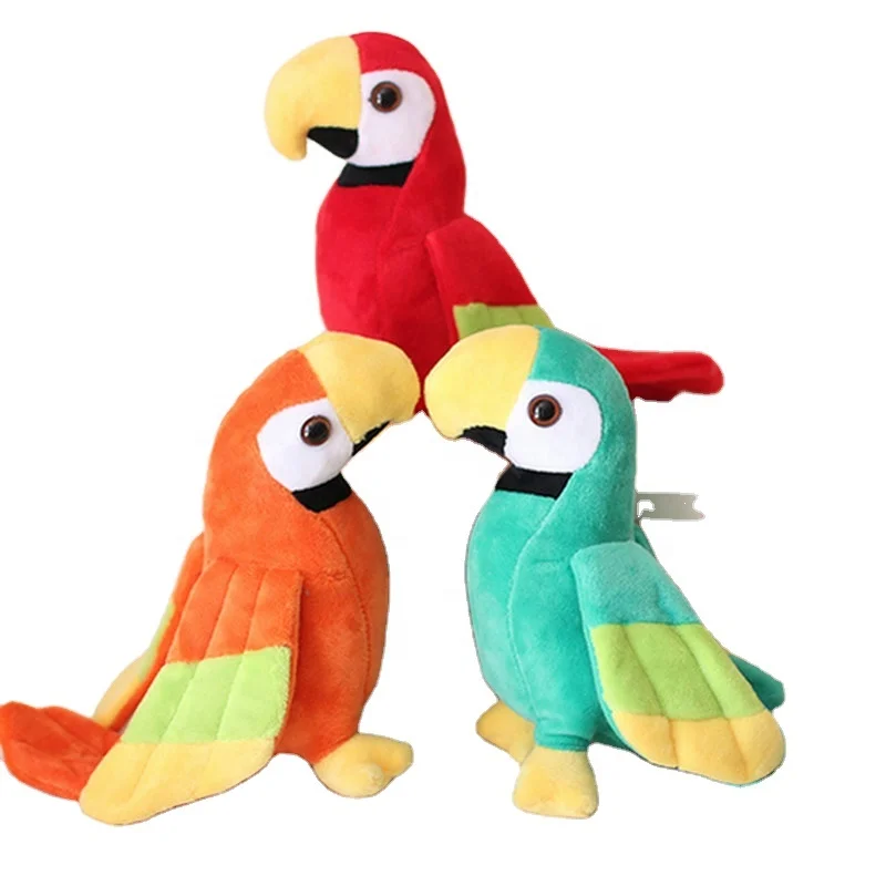 25cm Cute Realistic Parrot Plush Stuffed Animal Toy Soft Kawaii Bird Doll Children Girl Baby Birthday Gift