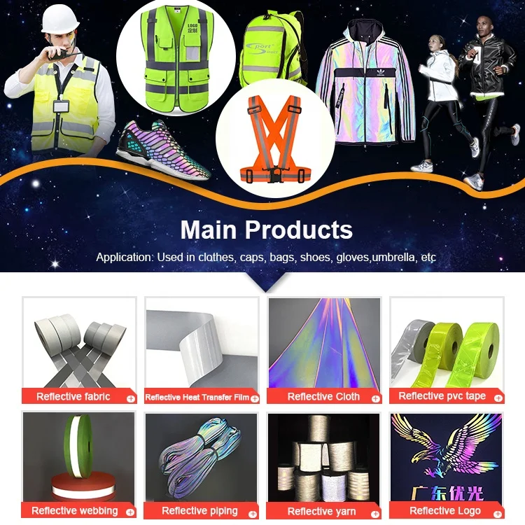 YouGuang Direct Factory Rainbow Reflective Heat Transfer Vinyl Rainbow Reflect Tape Reflective Material Roll for Fashion Jacket