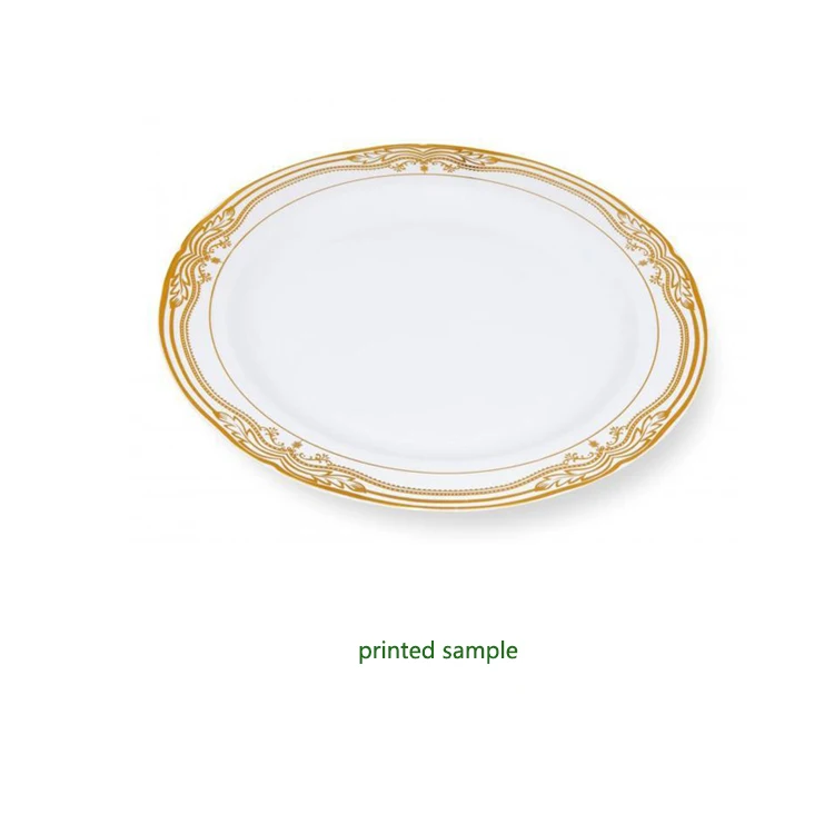 Semi auto pneumatic plastic round for big plate dish hot foil stamping machine