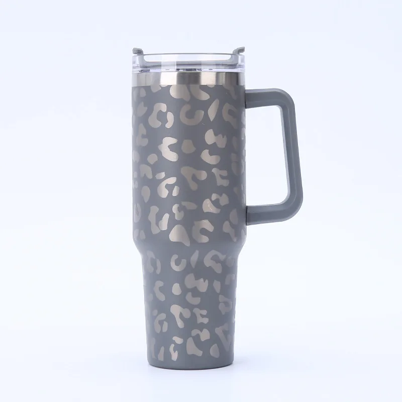 40oz Tumbler With Handle And Straw 3d Printed 304 Stainless Steel Car Thermos Cup 40 Oz Tumbler