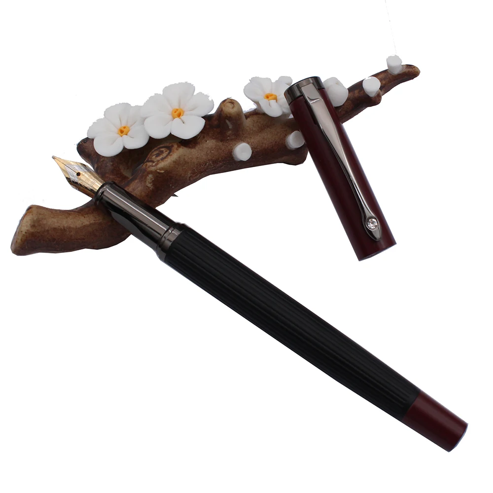 High Quality Luxury Fountain Pens With Brass Scratch Custom logo Gold Fountain Pens