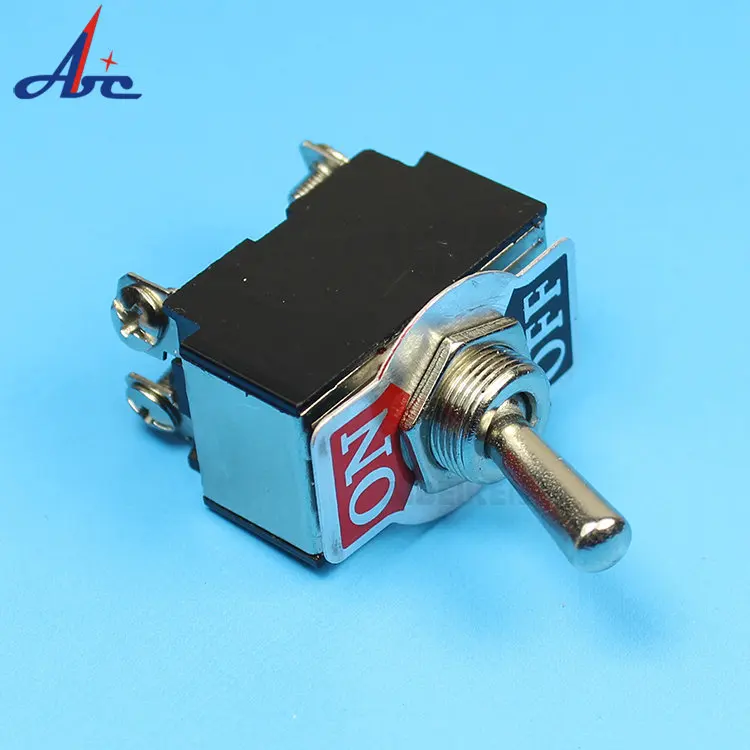 On Off On Metal 3 Position DPDT Momentary Black Toggle Switch Right Angle Toggle Switch With Cover