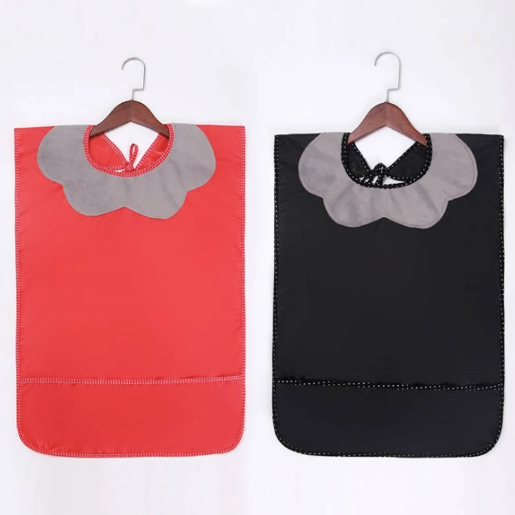 Freeexport Wholesale Manufacturer Rice Food Pocket Waterproof Leak Proof Elderly Adult Bib