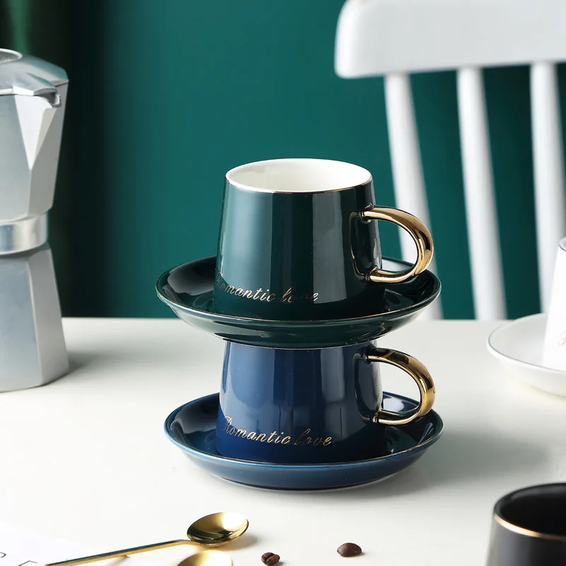 
Hot Sell New Design Gold Rimmed Porcelain Coffee Cup and Saucer 