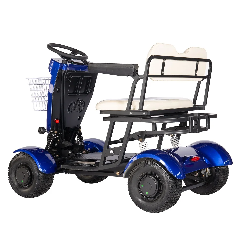 lithium battery  2 seat powerful adults four wheel fat tire electric golf scooter with golf bag holder