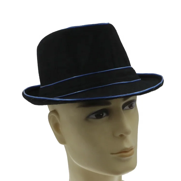 Jazz Led Fedora Hat EL Wire Hat New with 3 Mode Flashing for Party Product