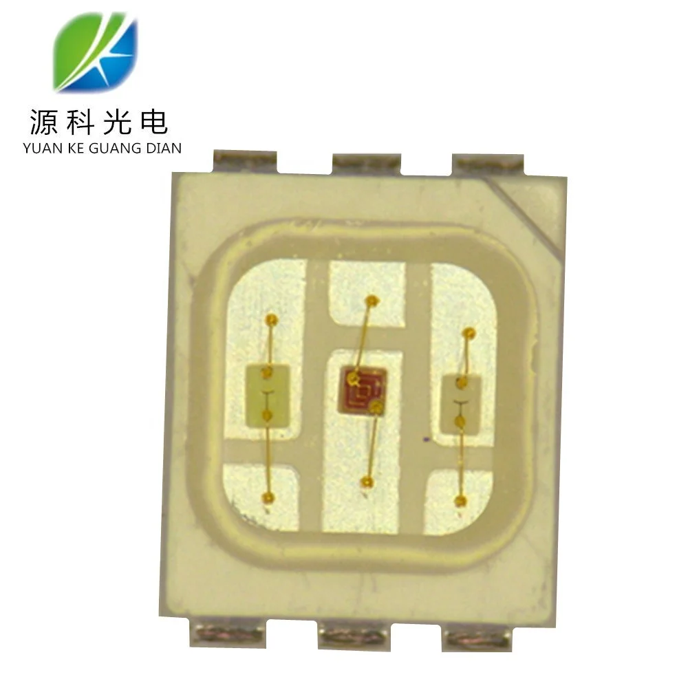 PLCC-6 surface mounted tri-color epistar 3528 6028 datasheet RGB pink red led chips for mechanical keyboard