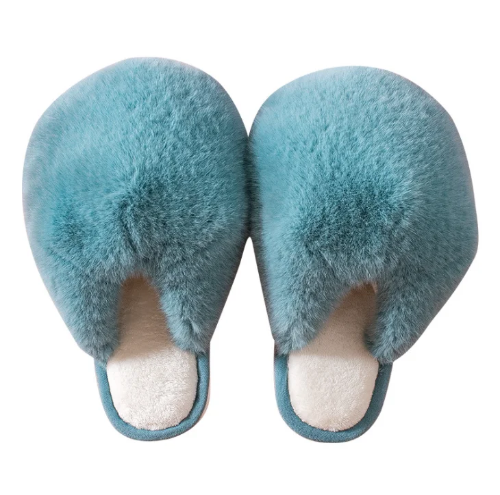 Winter cute girl heart household thickened non-slip ladies big head plush warm slippers cotton warm casual shoes