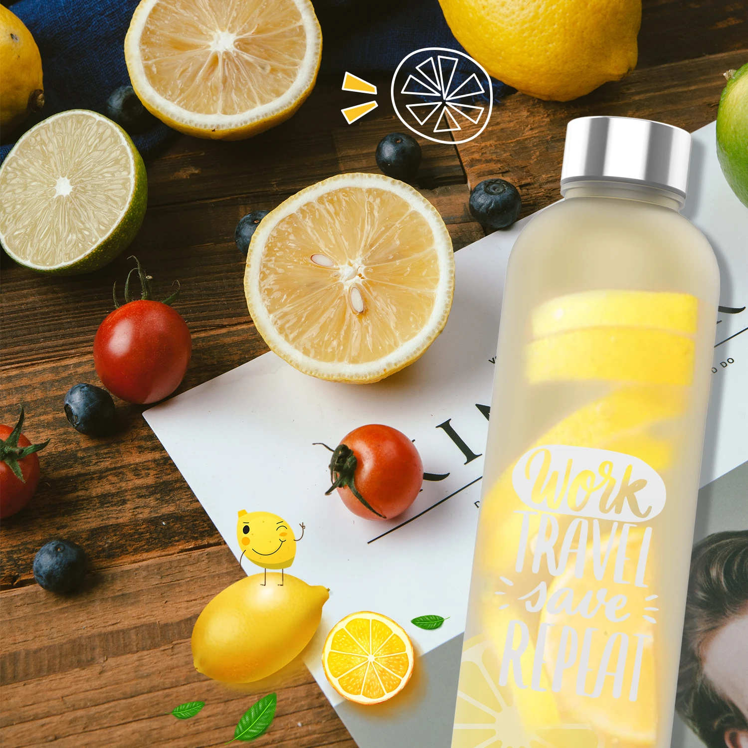 High temperature resistant transparent sports water cup travel space cup fitness water bottle outdoor portable large capacity