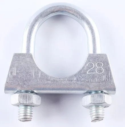 steel U-bolt exhaust muffler silencer clamps clips with M8 nut on automobile