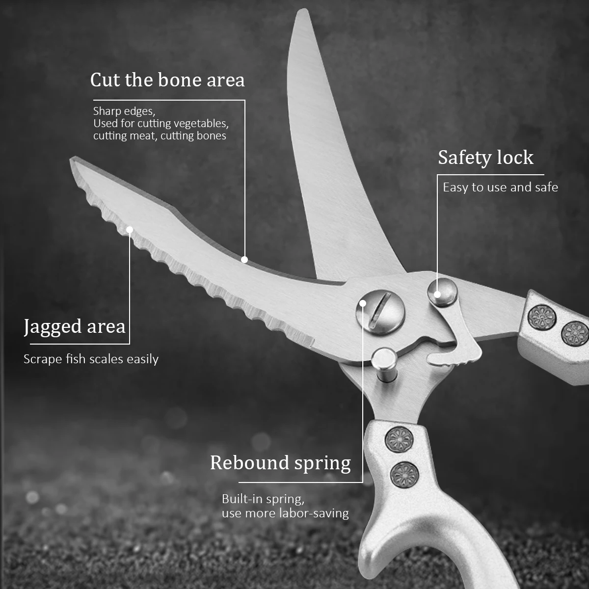 Damascus Stainless Steel Cleaver Knife Meat Fruit Boning Fishing Hunting Camping Kitchen Chef Knife Chicken Bone Scissors