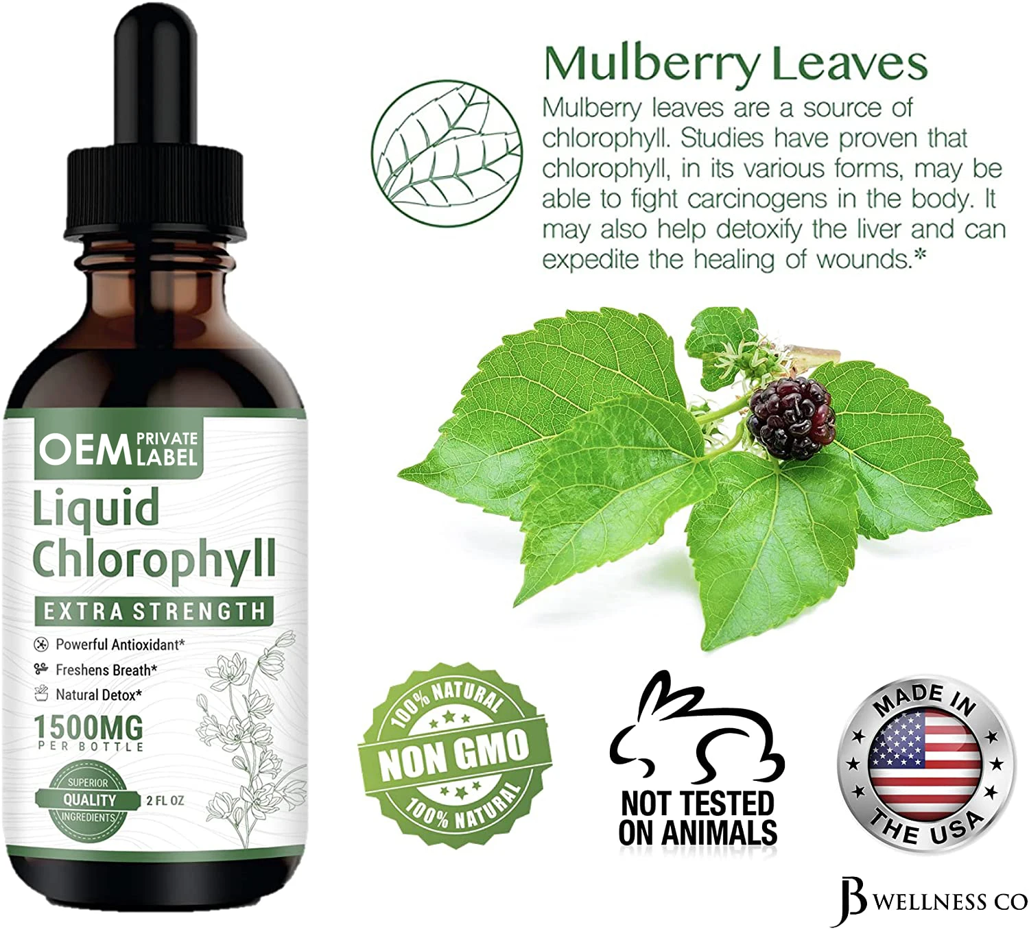 Liquid Chlorophyll Drops Immune System Support Digestion Wholesale Bulk Chlorophyll Liquid Drops Customized OEM