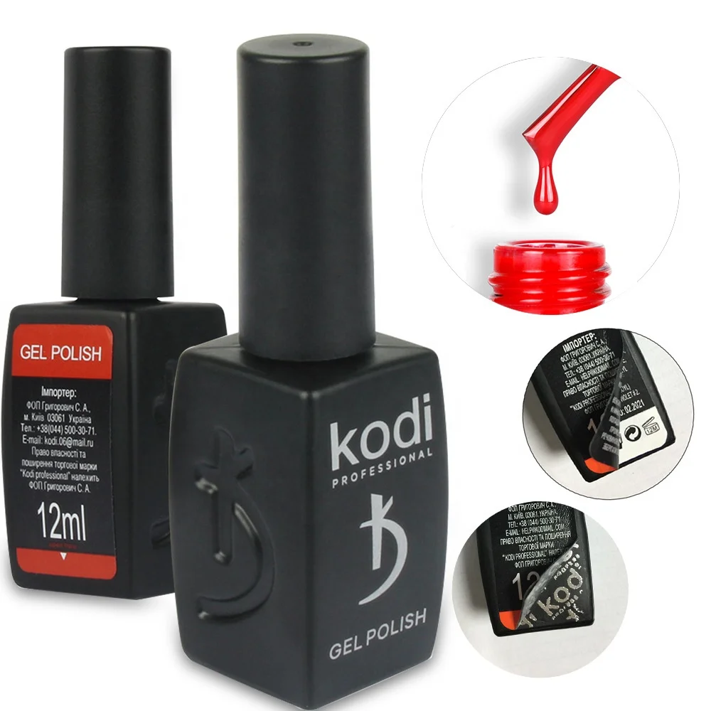 Kodi Rubber Base Gel Rubber Top Gel No Sticky Top Coat Gel Polish
