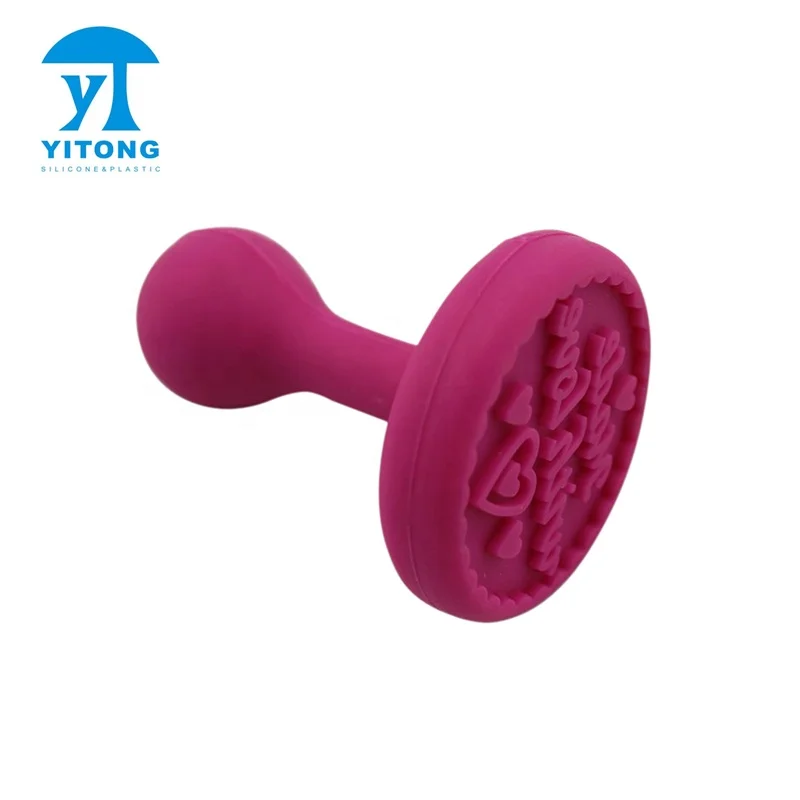 Customized Food Grade Silicone 3D Biscuit Stamp, Homemade DIY Silicone Baking Decorating Cookie Stamp Mold Kitchen Baking Tools