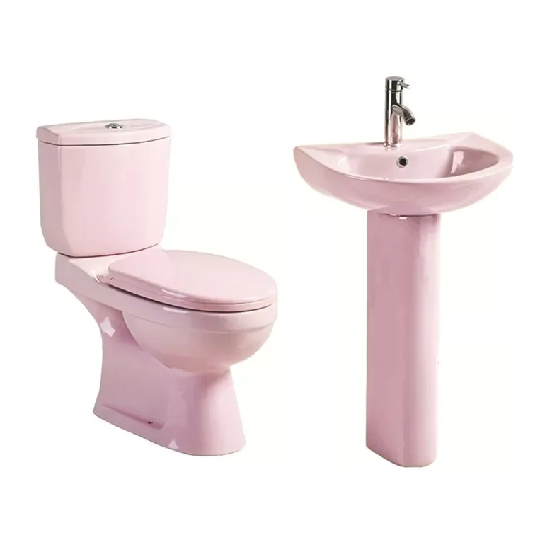 Modern style ceramic sanitary ware two piece toilet bowl color bathroom wc toilet and basin toilet set