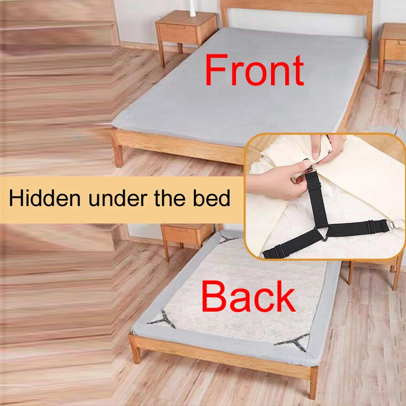 Corner Bands Suspenders For Fitted Sheets 4 PCS Bed Sheet Clips Keep Bedsheets In Place Mattress Sheets Grippers Holders Straps
