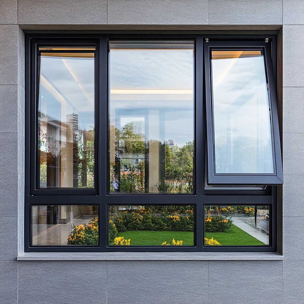 Rain proof Exterior top hung window customized size Double/triple glazed thermal break aluminum awning windows with mosquito net