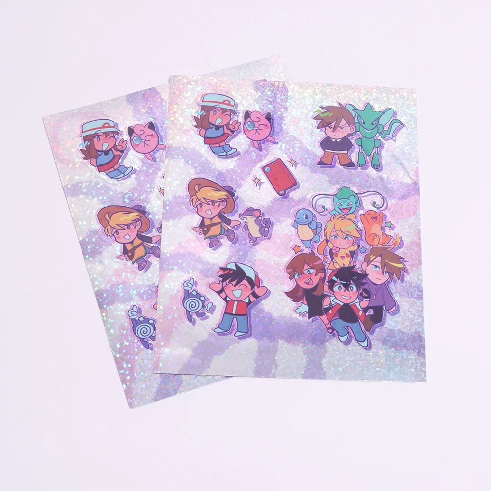 HISHOM Cartoon Waterproof Sticker Books Custom Printer Logo Sticker Book