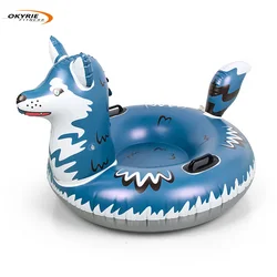 CHRT Custom Wholesale Popular Pvc Inflatable  Snow Tube Snow Skiing Sledge With Handles For Kids Adults