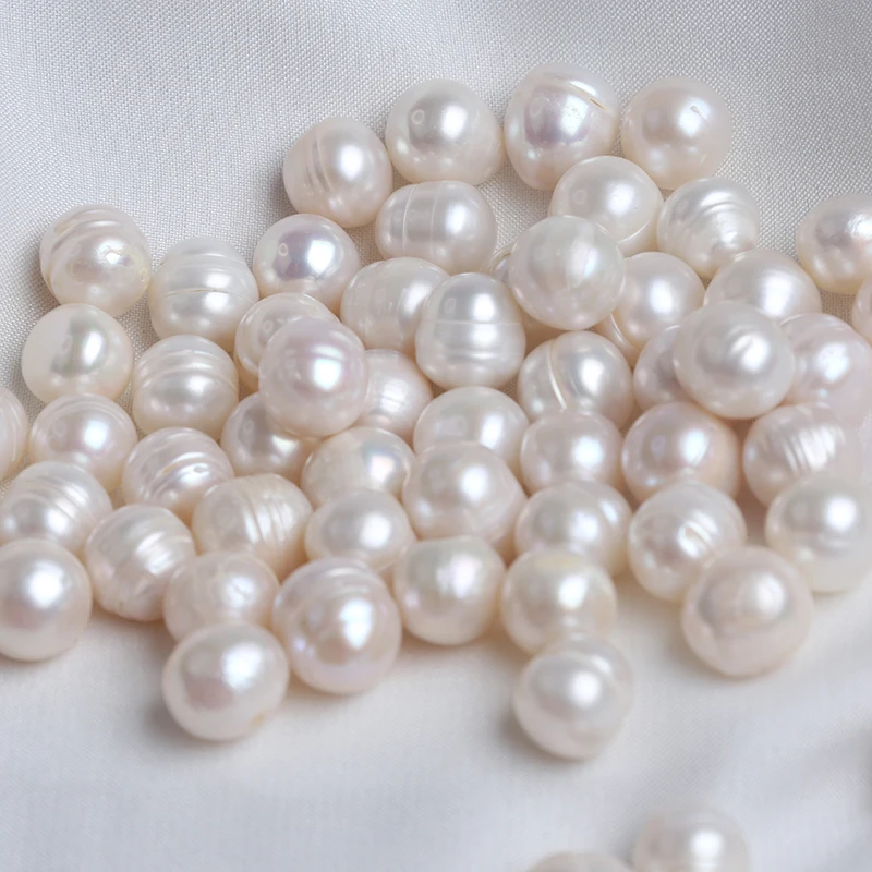 Wholesale 10-11mm Natural Freshwater Pearl Potato Shape Pearl Beads Loose Pearls Without Holes 100g/bag
