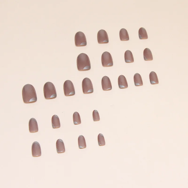 C191 SAFENG 24pcs Eye Cat Design Press On Nails Short Artificial False Nail Tips Art Salon For Summer Fingernail Decoration