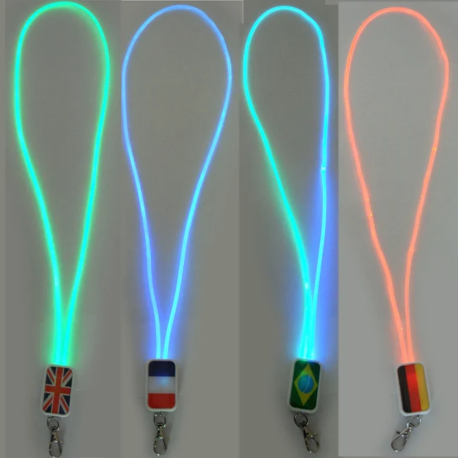 Custom fashion Led light up replacement light emitting diode color lanyard for promotional gift